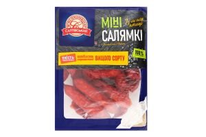 Ковбаски-міні Салямкі з м'яса птиці с/к в/г 200г газ/уп Салтівський МК