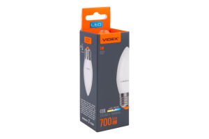 Лампа світлодіодна 7W 700lm E27 4100К C37e Videx 1шт