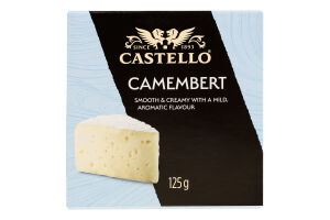 Сир 50% з білою пліснявою Camembert Castello к/у 125г