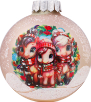 Прикраса ялинкова Куля Символ року скло 100мм