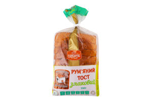Хлеб половинка в нарезке пшенично-ржаной тостовый формовой Злаковый Румяный тост Рум'янець м/у 350г