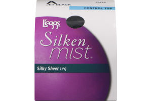 L'eggs Silken Mist Pantyhose Control Top A Silky Sheer Leg Jet Black