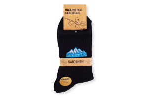 Шкарпетки чоловічі однотонні з написом високий рубчик-резинка бавовна класичні р.41-47 в асортименті Barhayot Impex