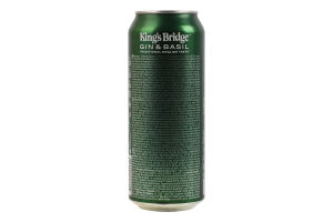 Напій слабоалкогольний 500мл 7% сильногазований Gin&Basil King's Bridge з/б