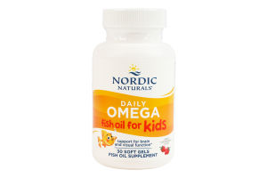 Добавка диетическая мягкие капсулы натуральный фруктовый вкус Daily Omega Kids Nordic Naturals 30шт