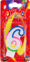 Шарте свічка декоративна Цифра 6 (1шт)