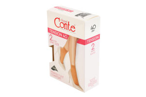 Шкарпетки жіночі Conte elegant Tension 40den 23-25 natural 2пари