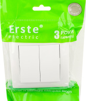 Вимикач білий двоклавішний Ерсте