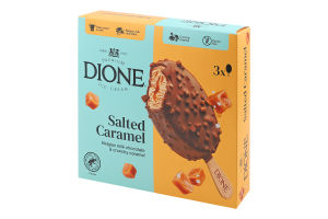Морозиво DIONE 3х90мл сол. карам., бельг шок И924(Литва)