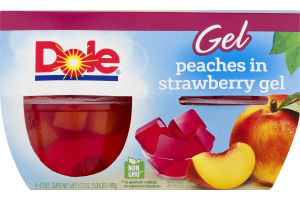 Dole Gel Peaches In Strawberry Gel - 4 CT