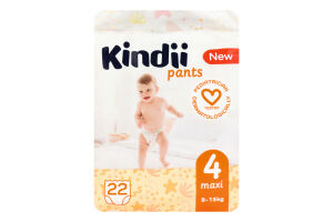 Трусики-подгузники для детей 9-15кг 4 Maxi Pants Kindii 22шт