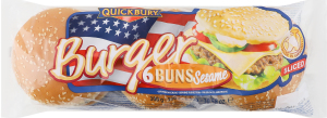 Булочки для гамбургерів з кунжутом пшеничні Quickbury м/у 6шт
