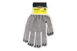 Рукавиці робочі білі трикотажнi чорна крапка на 2сторони р.10 з підвіскою Werk