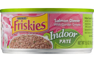 Purina Friskies Indoor Pate Cat Food Salmon Dinner with Garden Greens