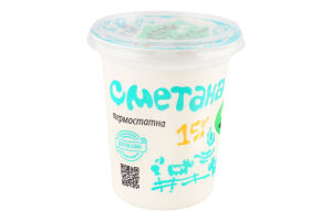 Сметана 15% термостатная Villa Milk ст 400г