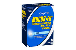 CareOne Mucus-ER Expectorant 12 Hour Tablets 600 mg - 40 CT
