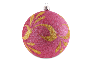 Прикраса ялинкова Куля Розпис по блиску 10см 2722