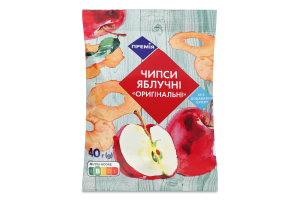 Чипси яблучні сушені різані Оригінальні Премія м/у 40г