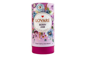 Бленд чаю квітково-ягідного з ароматом вишні малини та смородини Ягідний джем Lovare тубус 80г