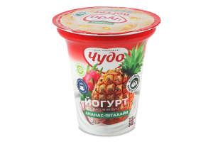 Йогурт 2.5% с наполнителем фруктовым Ананас-питахайя Чудо ст 240г