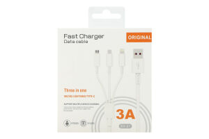 Кабель зарядний USB 3А Micro-USB/Lightning/Type-C