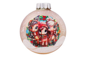 Прикраса ялинкова Куля Символ року скло 100мм