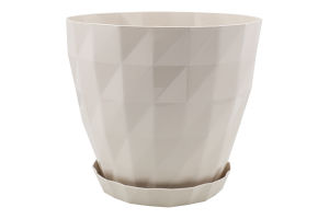 Вазон д/квітів Кристал 1,85л бежевий з підставкою Серінова