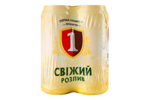 Пиво 4х500мл 4.2% светлое фильтрованное пастеризованное Свежий разлив Перша приватна броварня м/у