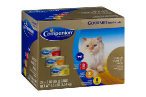 Companion Gourmet Food For Cats Sliced Variety Pack - 24 CT