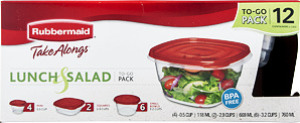 Rubbermaid TakeAlongs Lunch & Salad To-Go Pack - 12 CT
