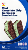 Ahold Mint Chocolate Chip Ice Cream Sandwiches - 12 CT