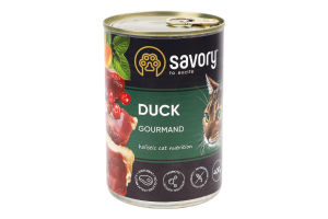 Корм консервированный для взрослых кошек Duck Gourmand Savory ж/б 400г