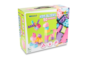 Конструктор Wader Kids Blocks рожевий 50ел 41297