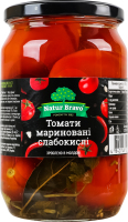 Томати мариновані слабокислі стерилізовані Преміум Natur Bravo в/ґ c/б 670г