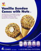 Ahold Vanilla Sundae Cones With Nuts - 4 CT