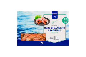 Креветки быстрозамороженные красные аргентинские сырые в панцире 55/80 Metro Chef б/г к/у 2кг
