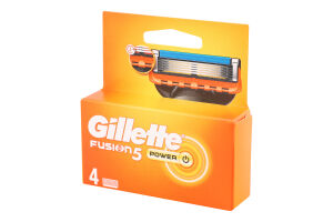 Gillette Fusion5 Power Змінні Касети З Лезами Для Бритви, 4 Шт