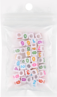 Намистини цифри 6*6мм XL01 білий Cube-4SC501-D1