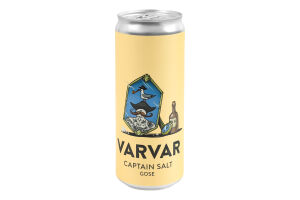 Пиво 0.33л 5% світле нефільтроване непастеризоване Captain Salt Varvar з/б