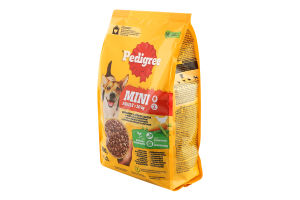 Корм сухой полнорационный для взрослых собак мелких пород С домашней птицей и овощами Mini Pedigree м/у 500г