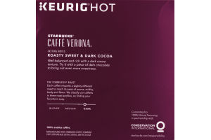 Starbucks Caffe' Verona Ground Coffee K-Cup Dark Roast - 32 CT