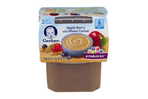 Gerber 2nd Foods Apple Berry with Mixed Cereal - 2 CT
