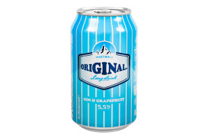 Напиток слабоалкогольный 0.33л 5.5% Gin&Grapefruit Long Drink Original Hartwall ж/б