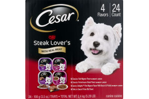 Cesar Steak Lover's Canine Cuisine Variety - 24 CT