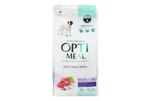 Корм сухой для взрослых собак малых пород Утка Optimeal м/у 1.5кг