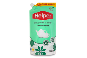 Засіб для миття посуду Зелений лимон Helper 500мл