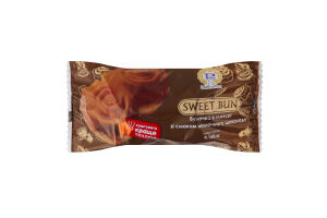 Булочка в глазурі зі смаком молочного шоколаду Sweet bun Рома м/у 0.16кг