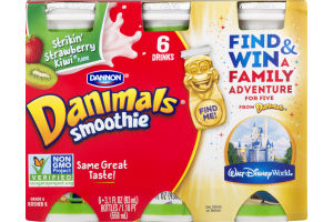 Dannon Danimals Smoothie Drinks Strikin' Strawberry Kiwi - 6 CT