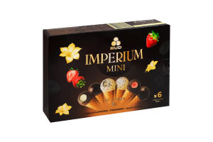Мороженое Со вкусом ванили, Клубничное, Черное печенье Imperium mini Rud к/у 222г