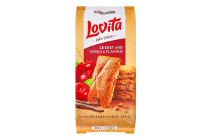 Печенье сдобное с вишнево-ванильной начинкой Lovita Cake Cookies Roshen м/у 168г